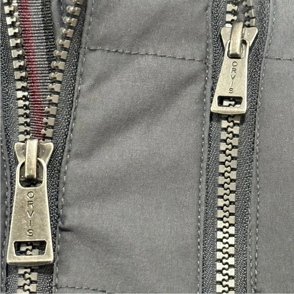 Orvis Gray Quilted Vest with Stand-Up Collar‎